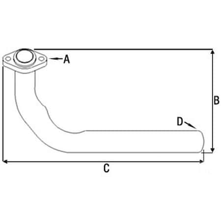 Aftermarket One Unstyled B Exhaust Pipe Fits John Deere Tractor Models AB322R